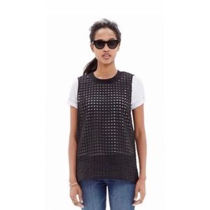 Madewell Black Sheer Gridiron Muscle Tank M NWOT